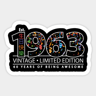 60 Years of Being Awesome 1963 Sticker